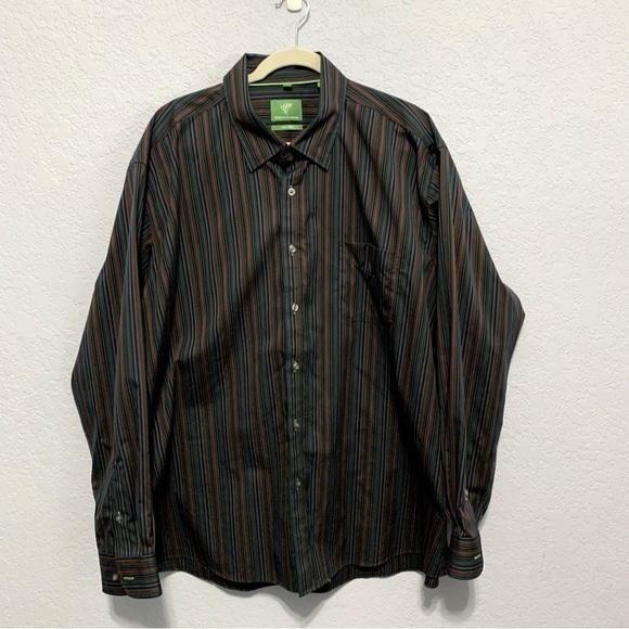 Forsyth Of Canada Men’s Stripe Button Up Long Sleeve Shirt - Picture 1 of 7